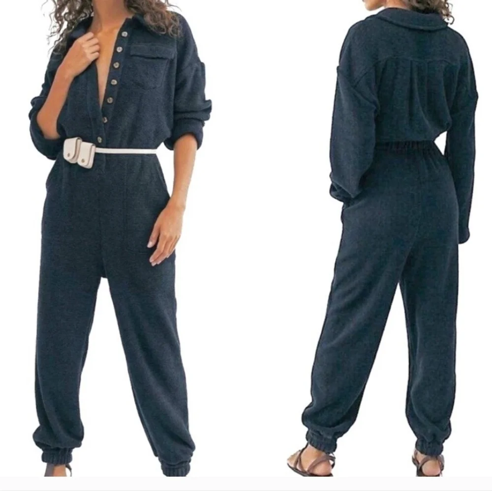 Free People FP Beach Ride or Die Jumper Smokey Navy Blue XS - Picture 1 of 12